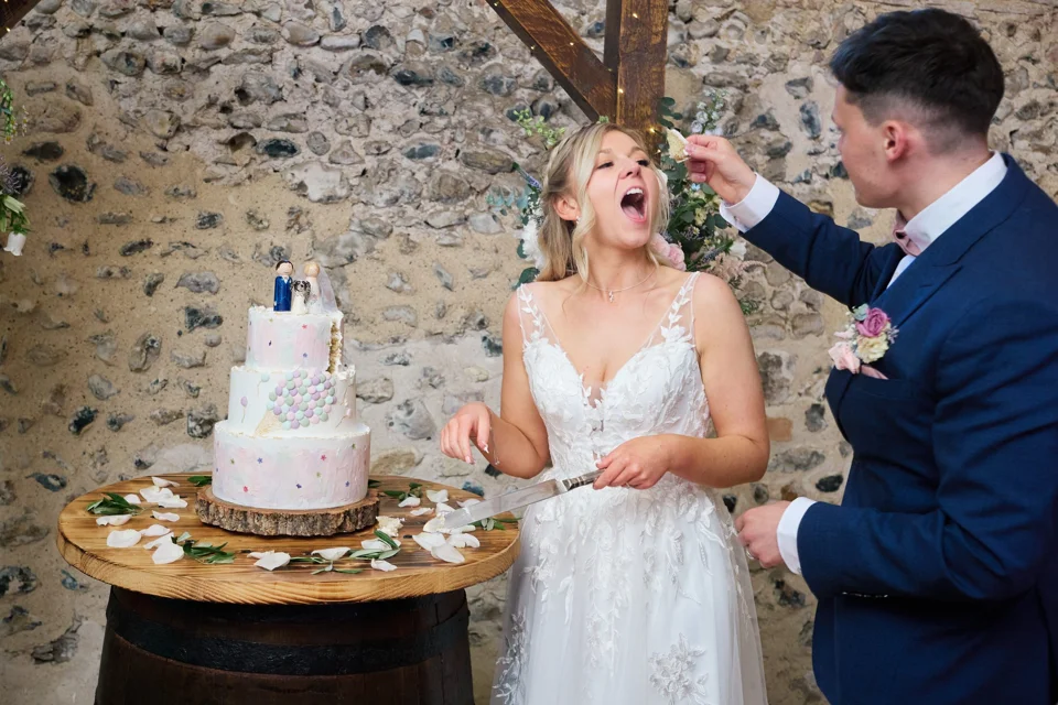 A moment from Abbey & Daniel’s wedding at Bateman’s Barns