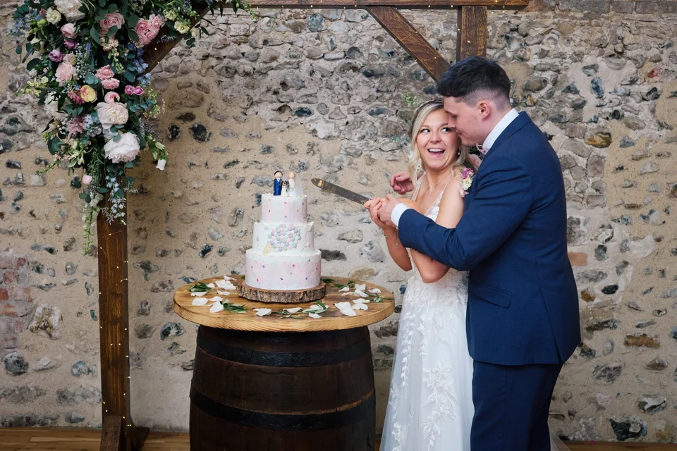 A moment from Abbey & Daniel’s wedding at Bateman’s Barns