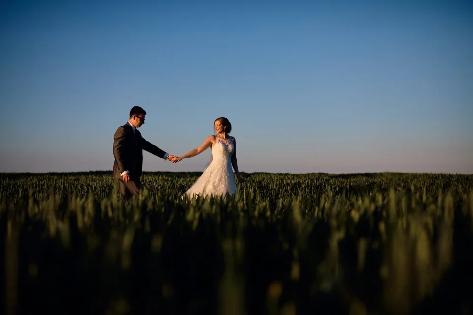 A moment from Steph & Kris’s wedding at Dairy Barns