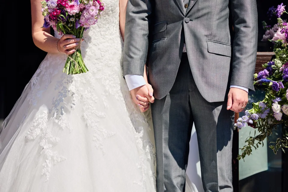 A moment from Steph & Kris’s wedding at Dairy Barns