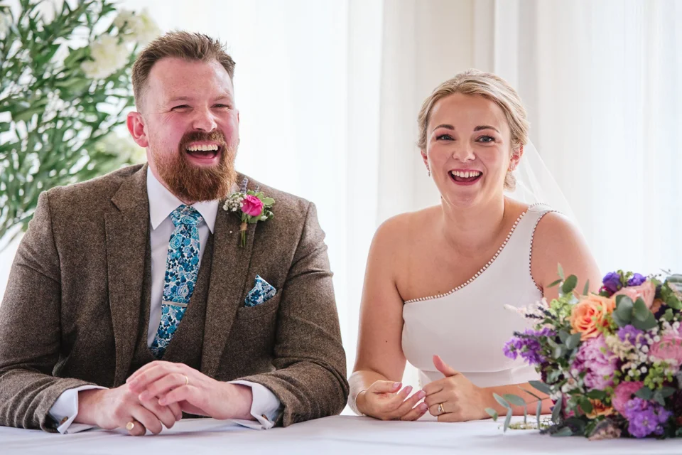 A moment from Charlie & Tom’s wedding at Park Farm Hotel