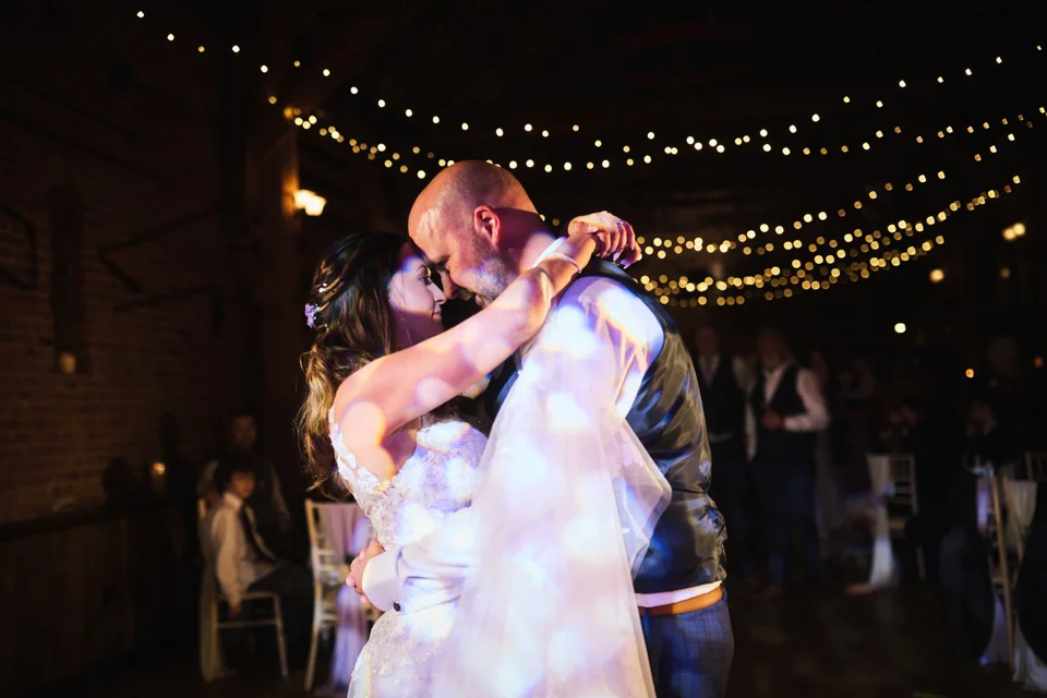 A moment from Tracey & James’s wedding at Hunters Hall